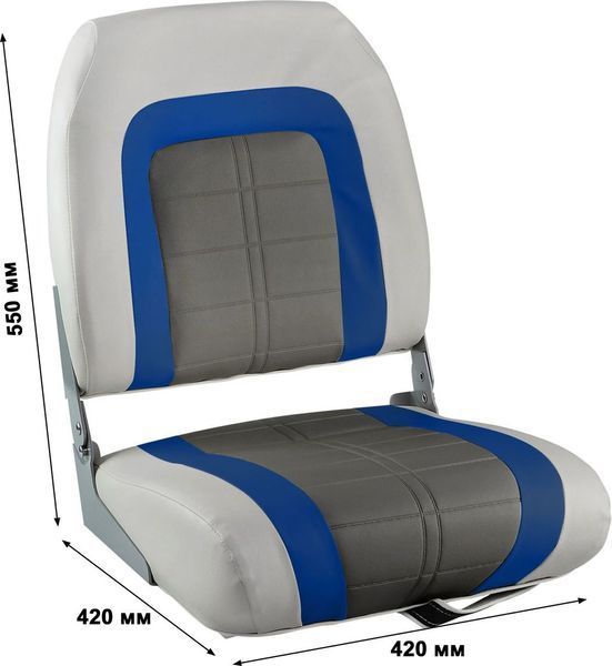 Кресло складное мягкое SPECIAL HIGH BACK, обивка серый/черный/красный винил 76236GRC фото