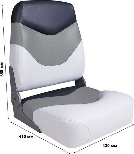Кресло складное мягкое Premium High Back Boat Seat, белый/синий 75128WBC фото