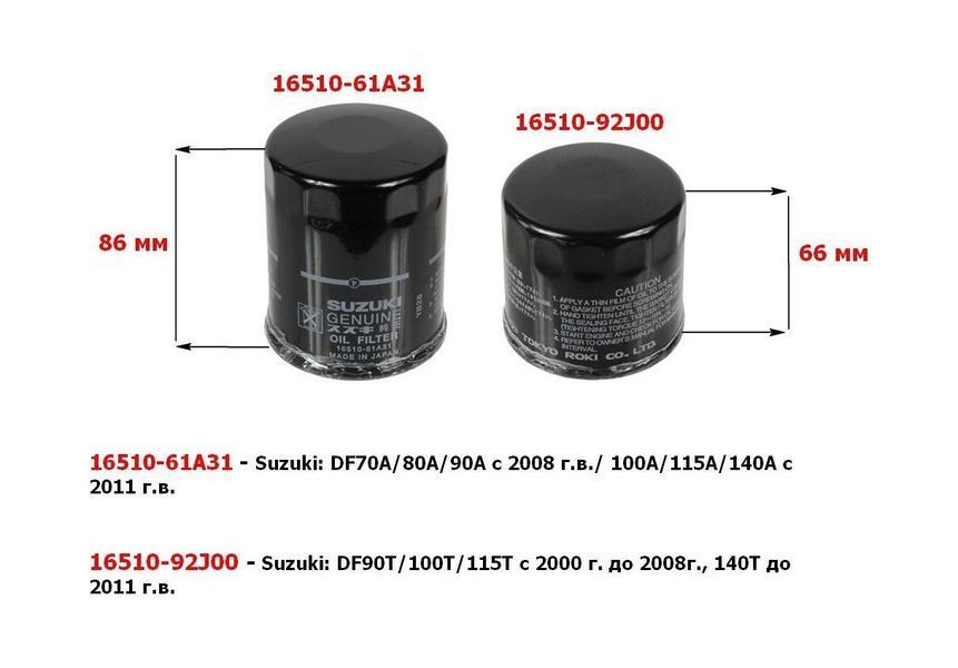 Фільтр масляний Suzuki DF70A-140A, Omax 1651061A31_OM фото