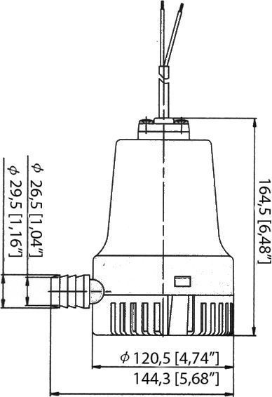 Помпа осушительная, 12 В, 1400GPH (5299 л/ч) 1003112 фото