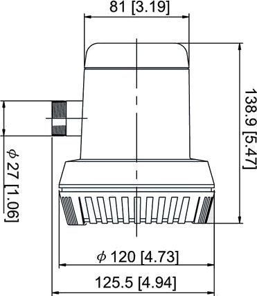 Помпа осушительная, 12 В, 600GPH (2271 л/ч), автоматическая 1004812 фото