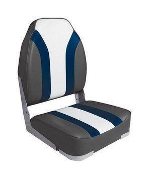 Кресло складное мягкое High Back Rainbow Boat Seat, чёрный/белый 75107CBW фото