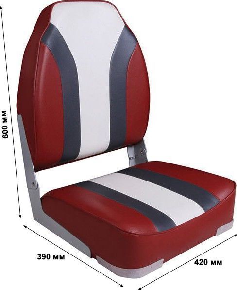Кресло складное мягкое High Back Rainbow Boat Seat, чёрный/белый 75107CBW фото