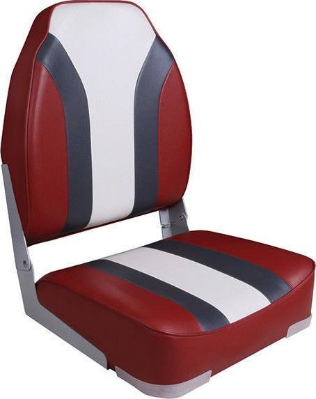 Кресло складное мягкое High Back Rainbow Boat Seat, красный/белый 75107RCW фото